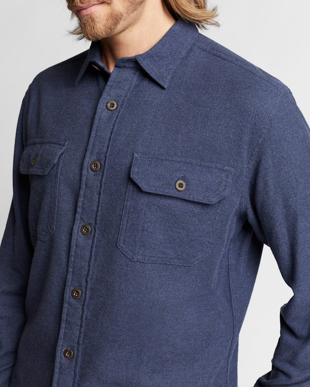 ALTERNATE VIEW OF BURNSIDE DOUBLE-BRUSHED FLANNEL SHIRT IN BLUE image number 4