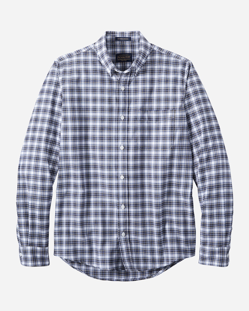 MEN'S EVERGREEN STRETCH MERINO SHIRT IN TEAL/GREY/WHITE CHECK image number 1