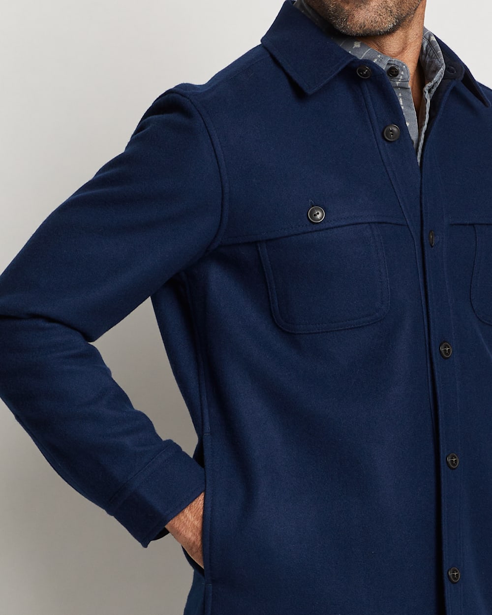 ALTERNATE VIEW OF MEN'S HESTON WOOL COAT IN CLASSIC NAVY image number 3
