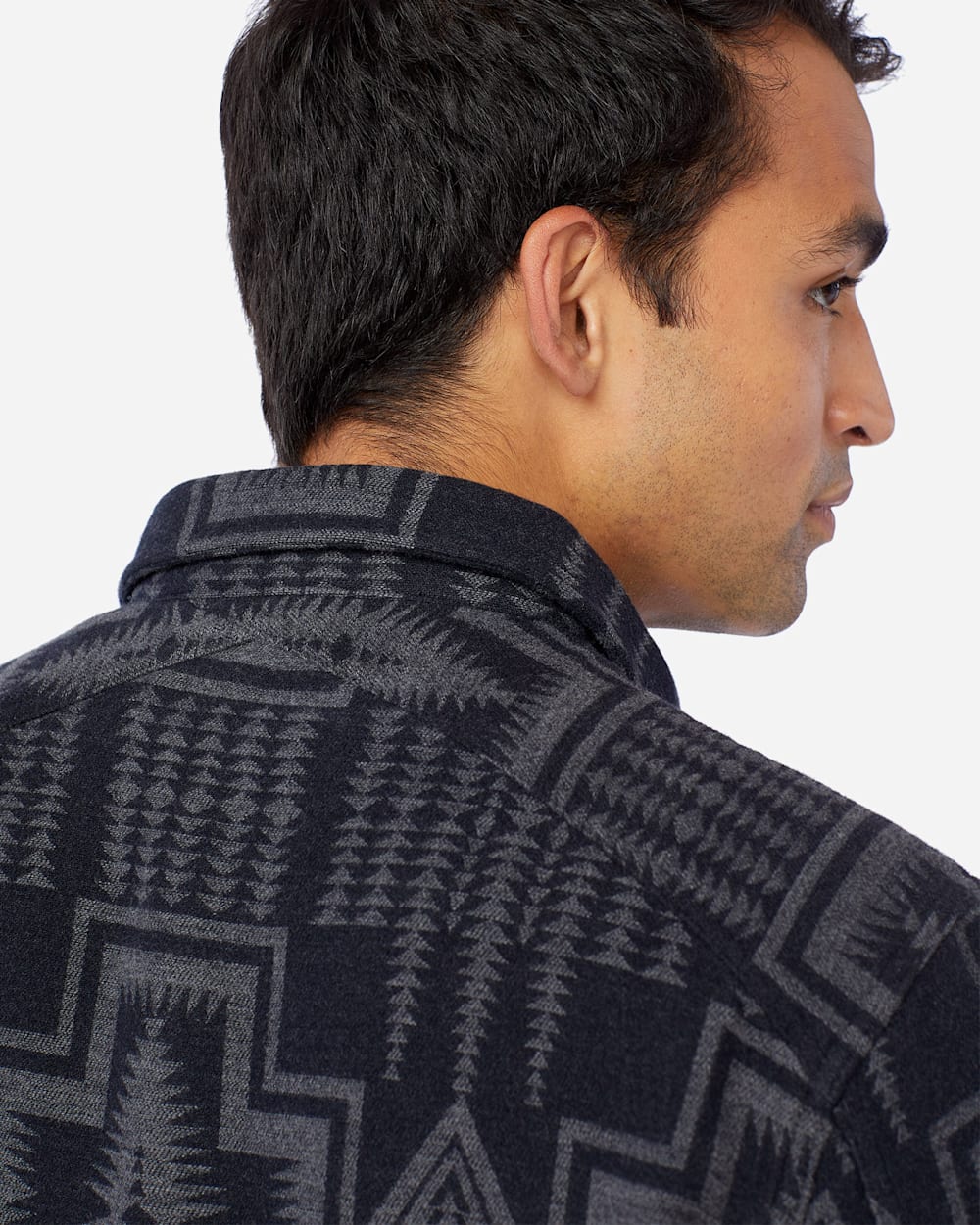 ALTERNATE VIEW OF MEN'S DOUBLESOFT FLANNEL BEACH SHIRT IN BLACK/GREY HARDING image number 5