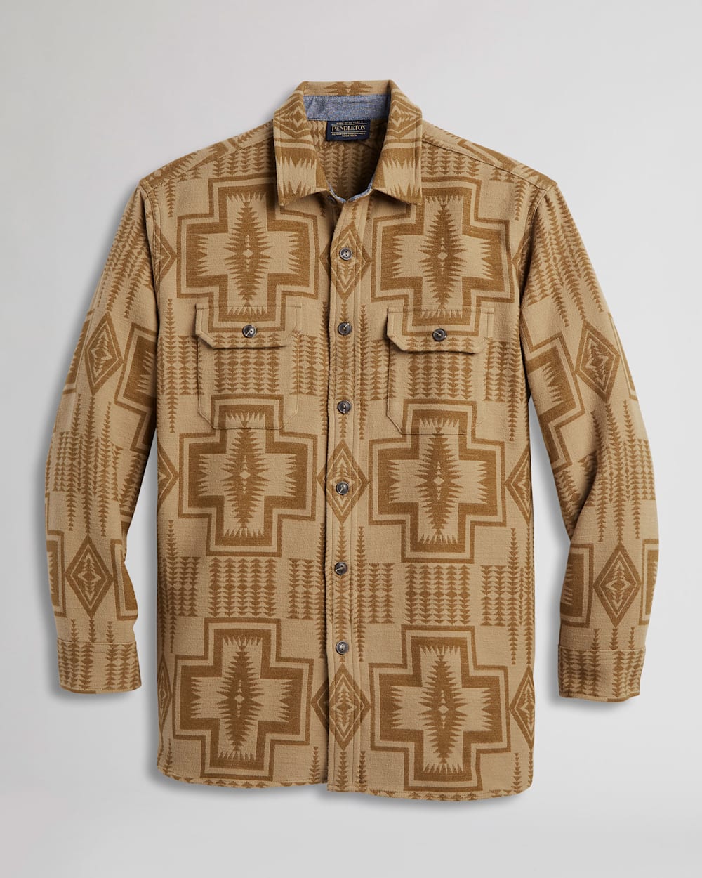 ALTERNATE VIEW OF MEN'S DOUBLESOFT DRIFTWOOD SHIRT IN TAN/BROWN HARDING image number 8