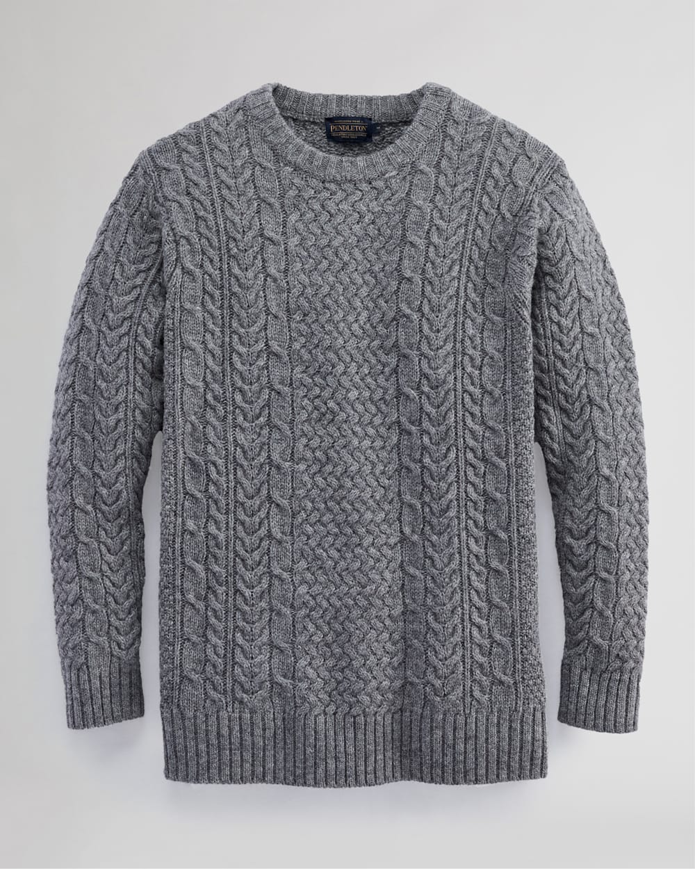 【LIDNM】PREMIUM SHETLAND FISHERMAN Pendleton Men's Shetland Fisherman Sweater, Chili Red, Small