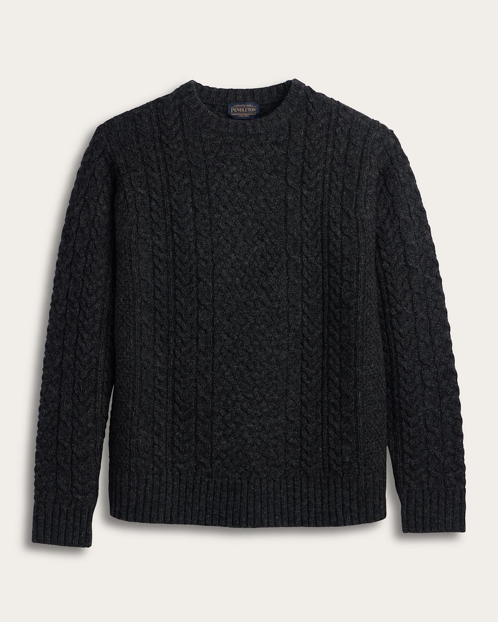 MEN'S SHETLAND FISHERMAN'S SWEATER IN BLACK HEATHER image number 1