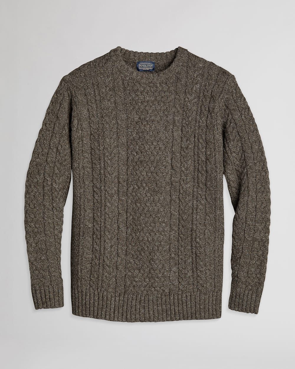 MEN'S SHETLAND FISHERMAN'S SWEATER IN DARK BROWN MIX image number 1