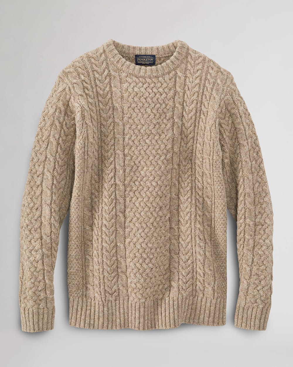 ALTERNATE VIEW OF MEN'S SHETLAND FISHERMAN'S SWEATER IN COYOTE image number 6