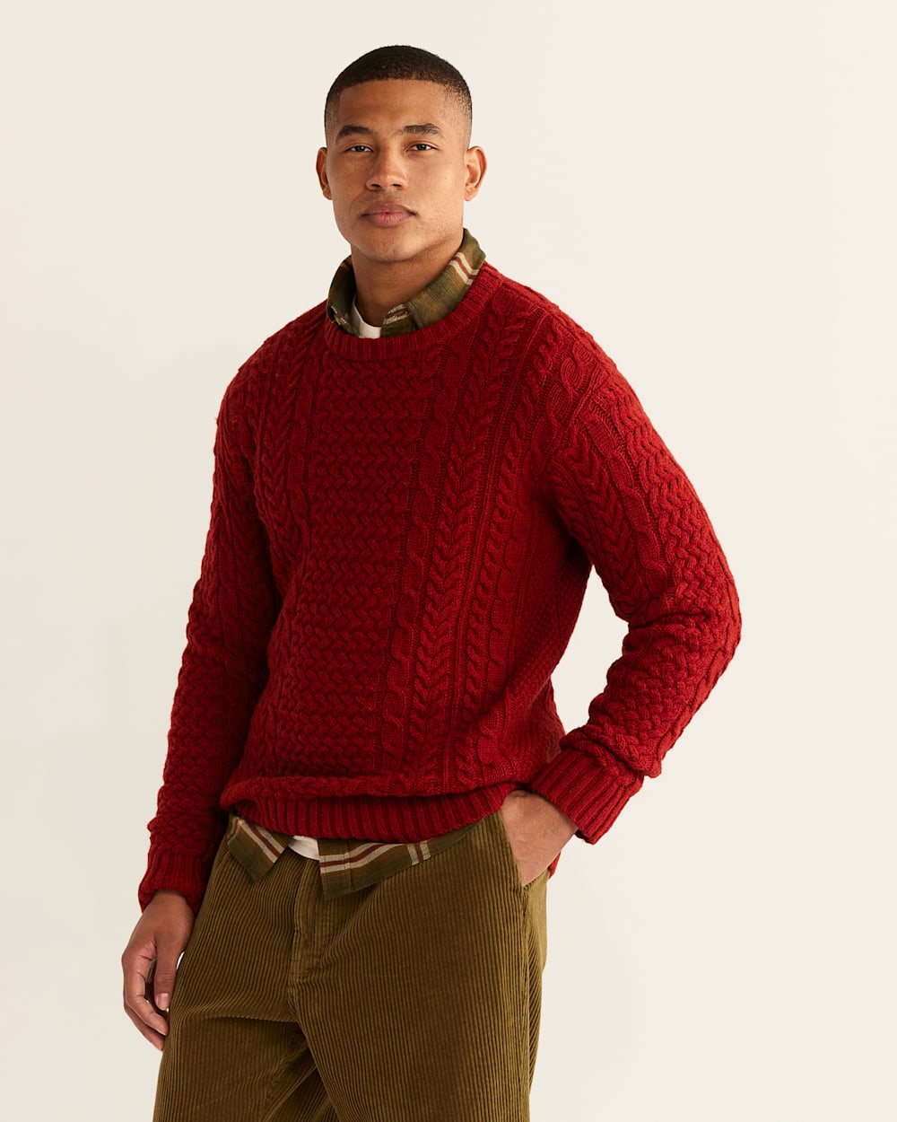 Roll Neck Sweater Men, Aran Fisherman Sweater, Mens