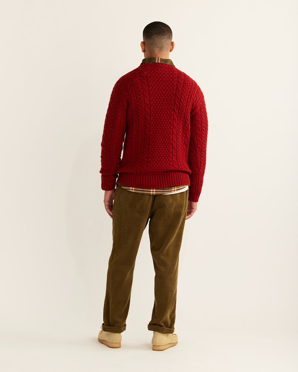 Pendleton Shetland Fisherman Sweater Chili Red Medium