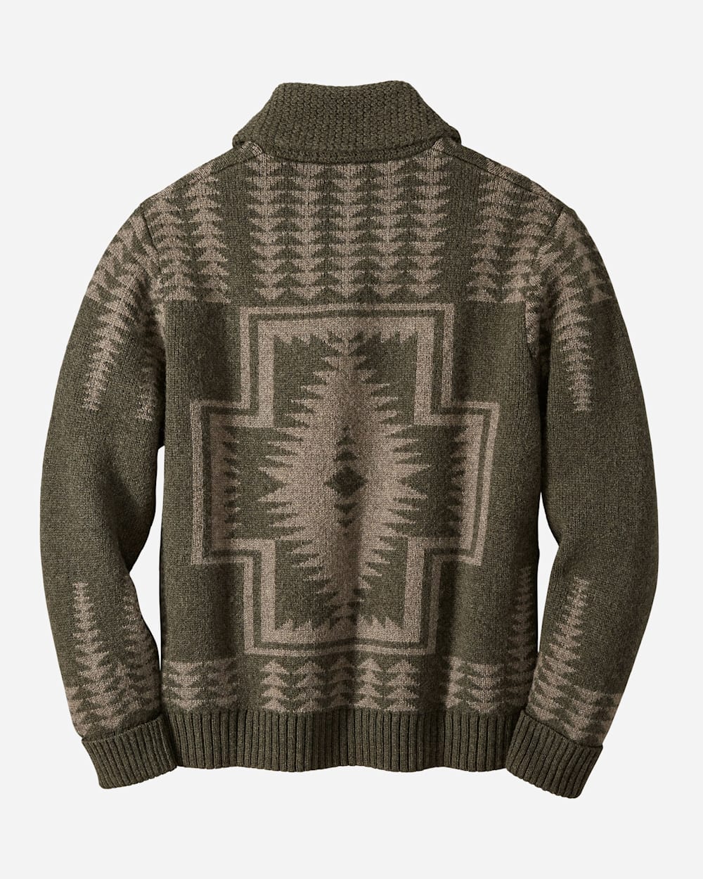 ALTERNATE VIEW OF MEN'S HARDING ZIP CARDIGAN IN GREEN/BROWN image number 2