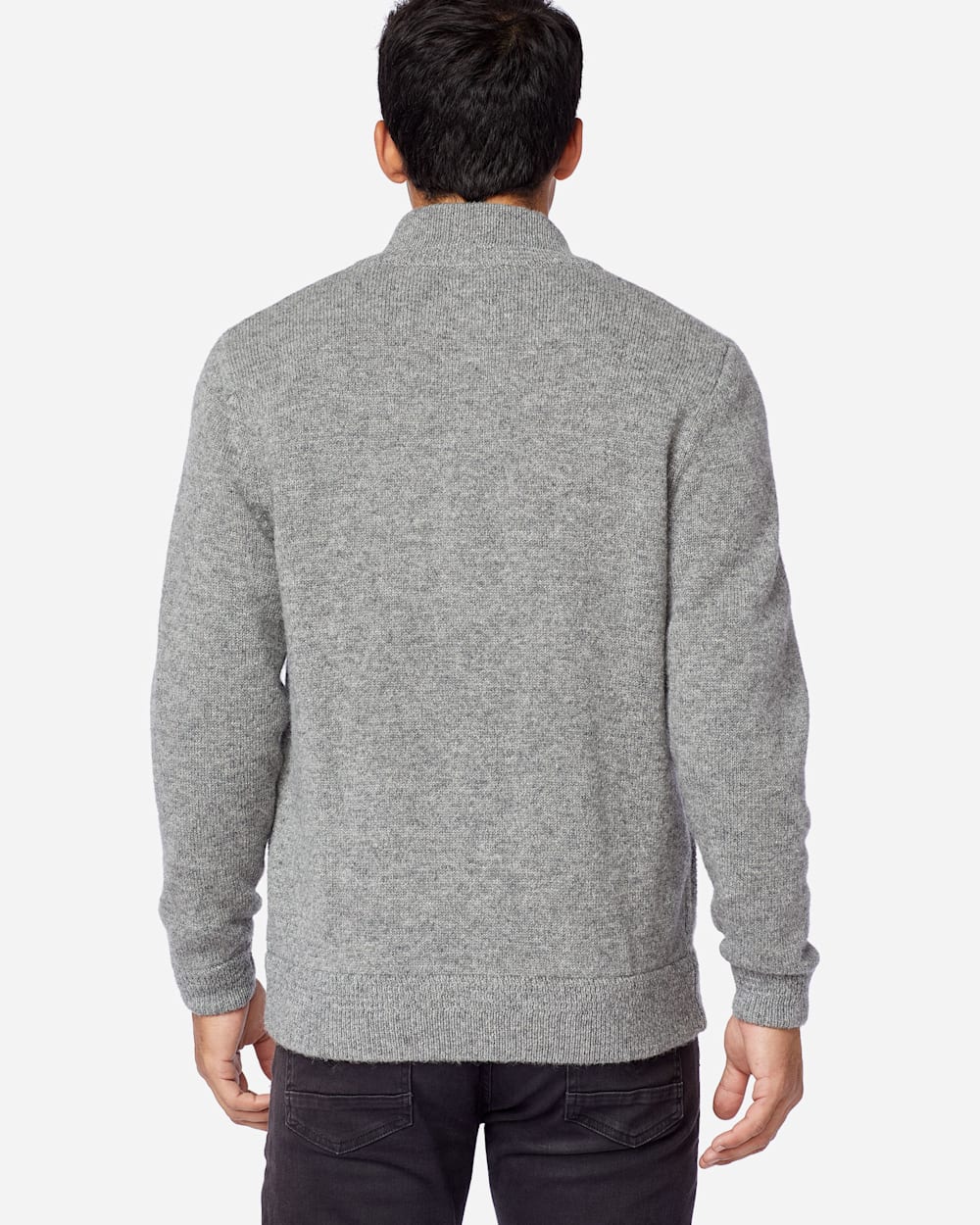 ALTERNATE VIEW OF MEN'S SHETLAND WASHABLE WOOL CARDIGAN IN GREY HEATHER image number 3