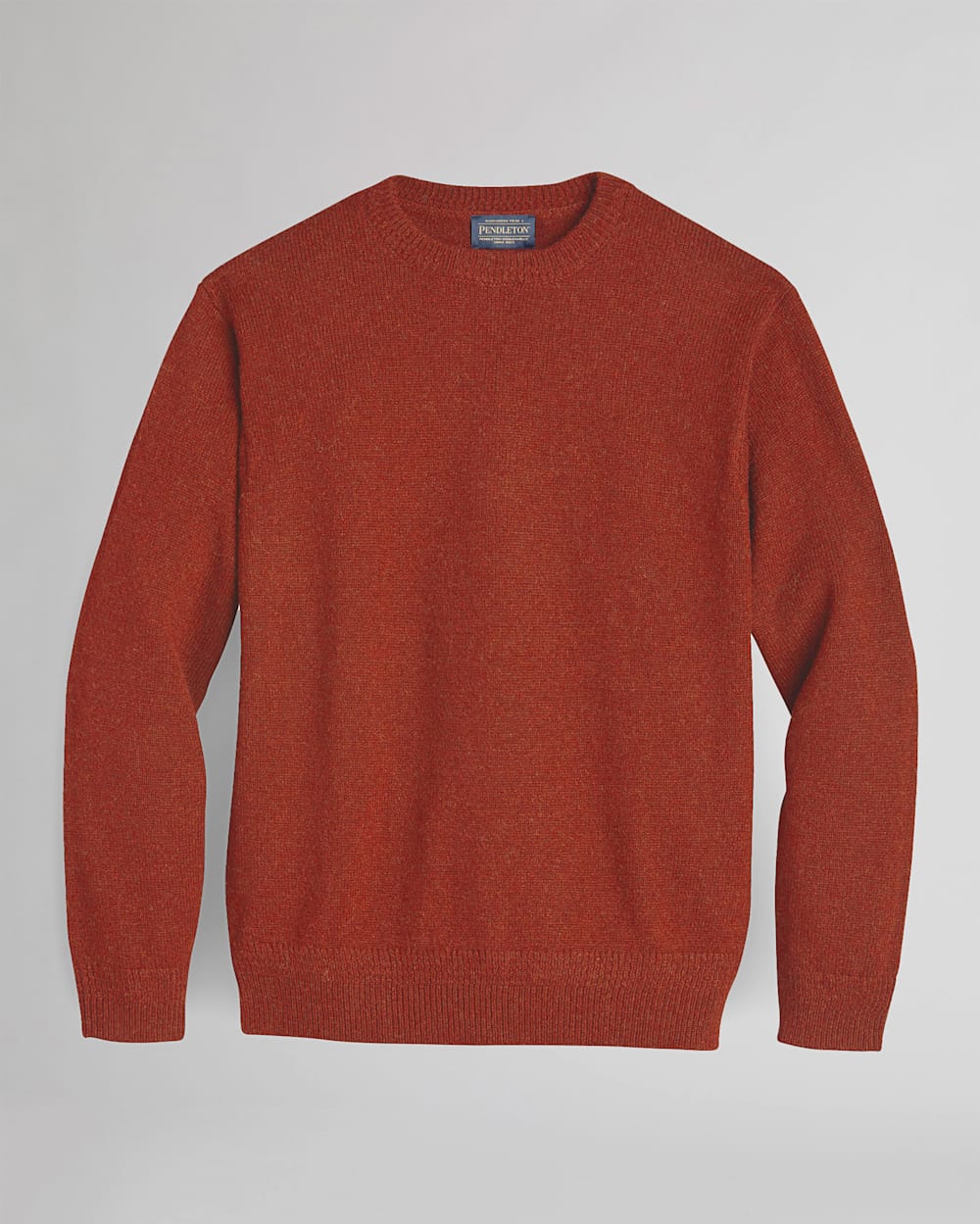 MEN'S SHETLAND WASHABLE WOOL CREWNECK IN TERRA COTTA image number 1