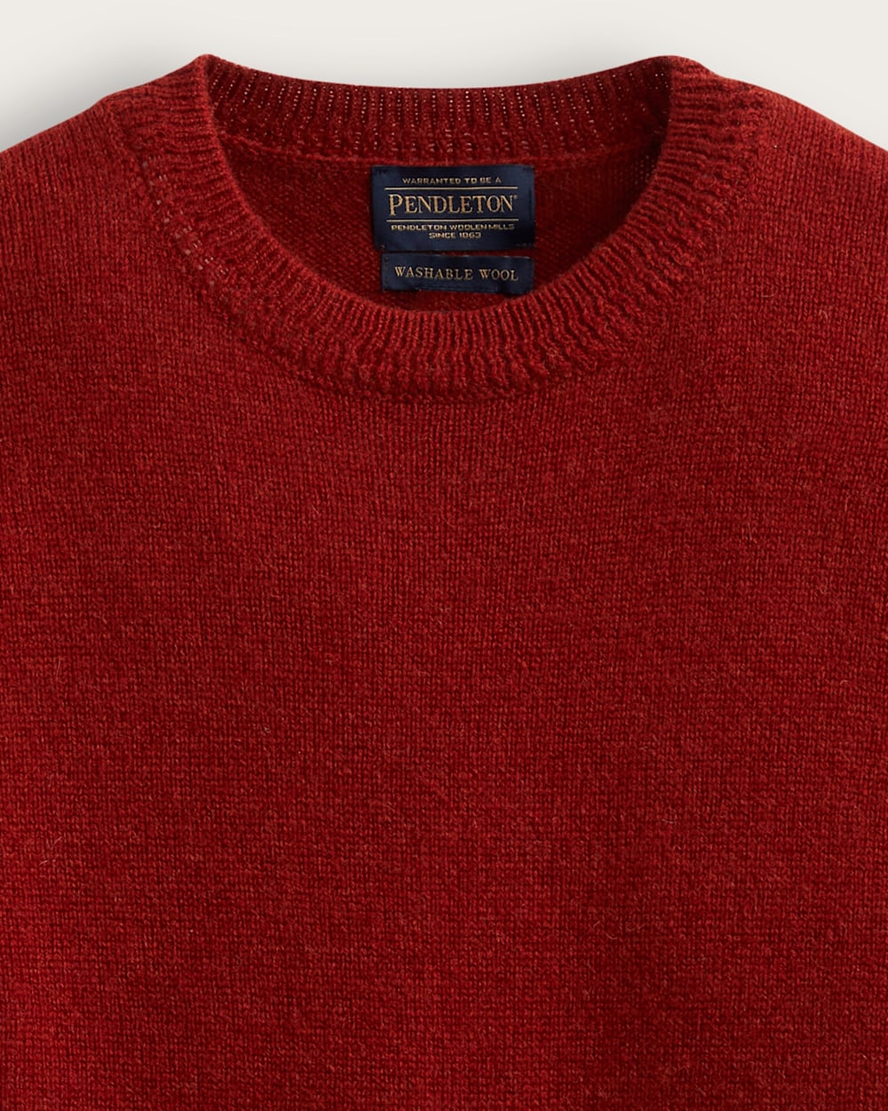 ALTERNATE VIEW OF MEN'S SHETLAND COLLECTION CREWNECK IN CHILI RED image number 2