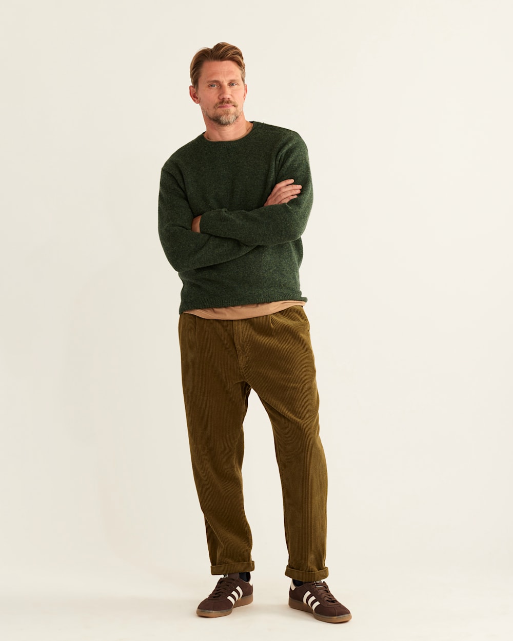 MEN'S SHETLAND COLLECTION CREWNECK IN DARK FIR image number 1