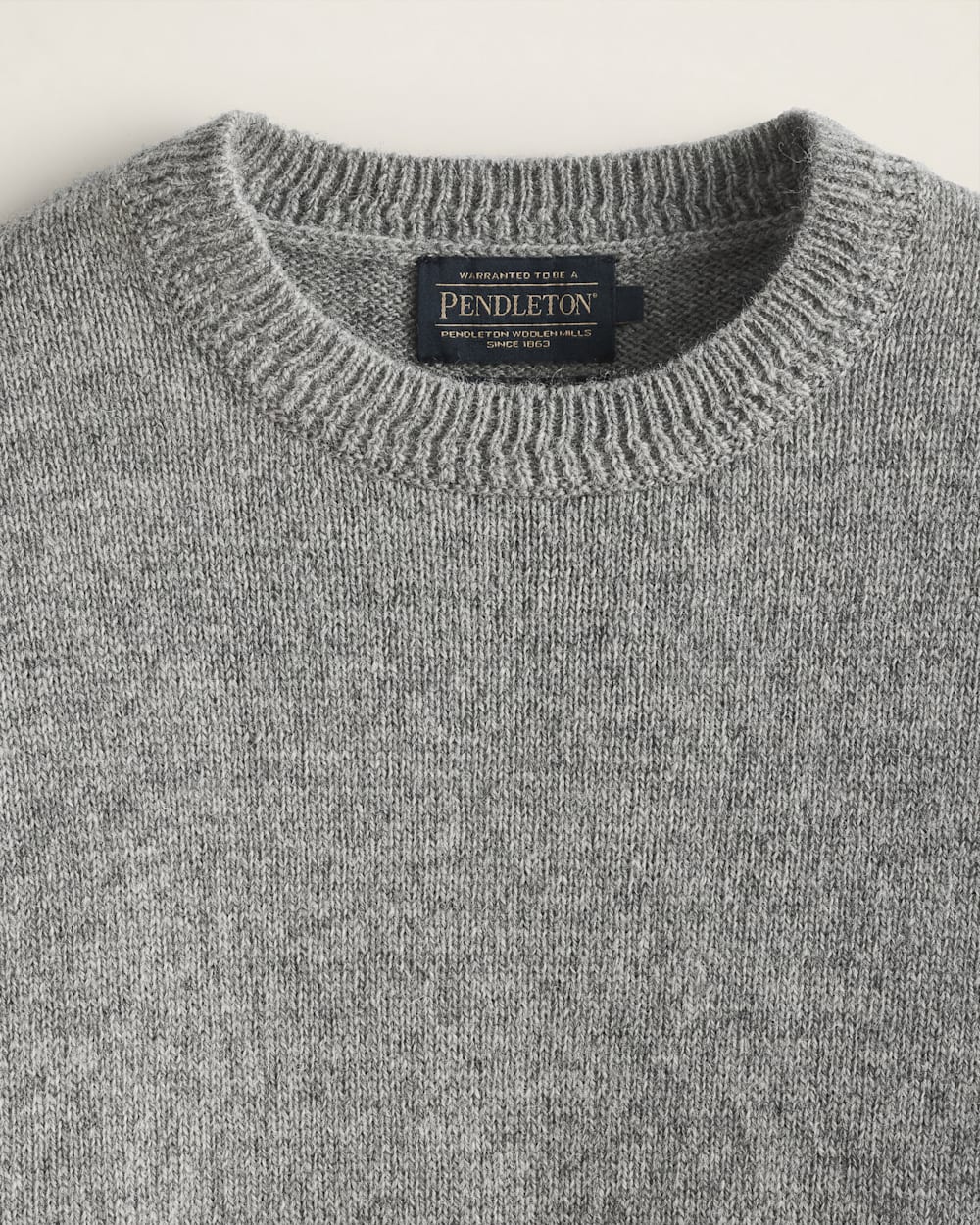 ALTERNATE VIEW OF MEN'S SHETLAND COLLECTION SWEATER IN LIGHT GREY HEATHER image number 2