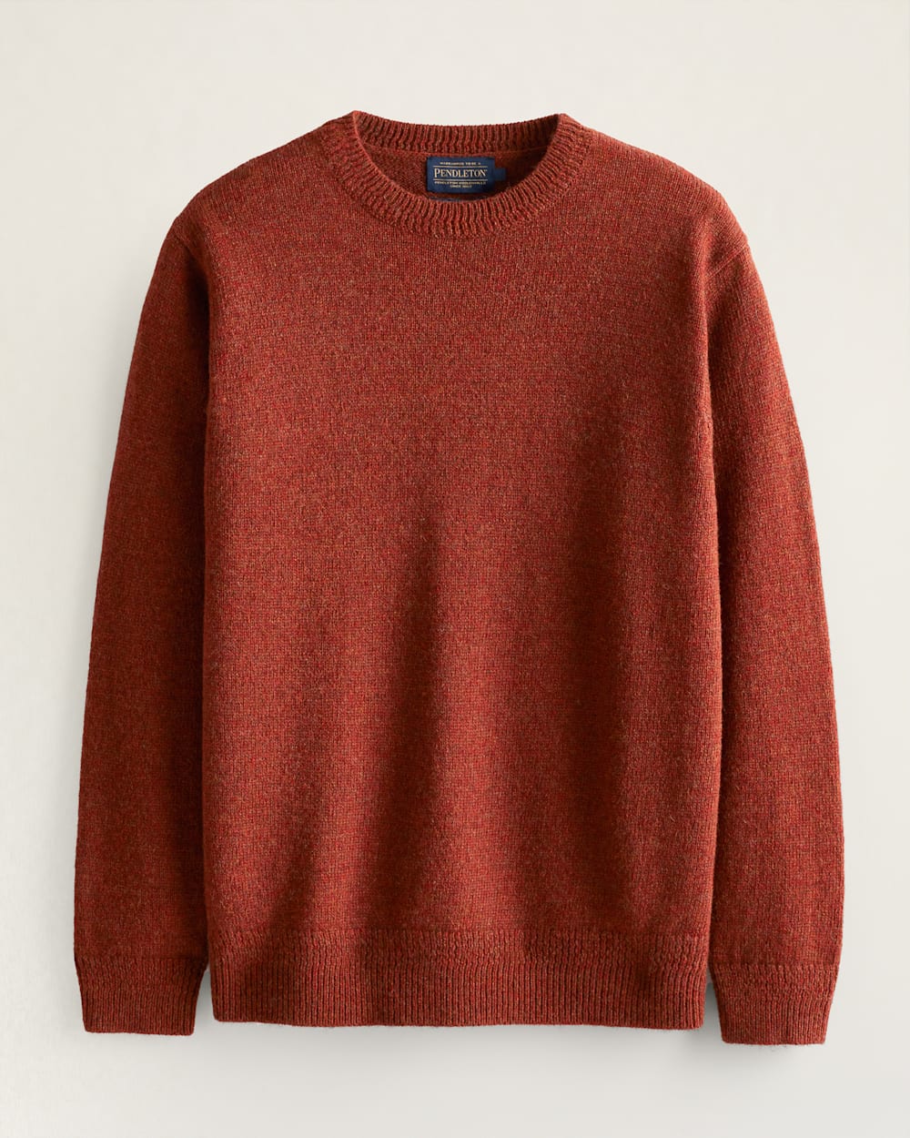 MEN'S SHETLAND COLLECTION SWEATER IN FIRED BRICK HEATHER image number 1