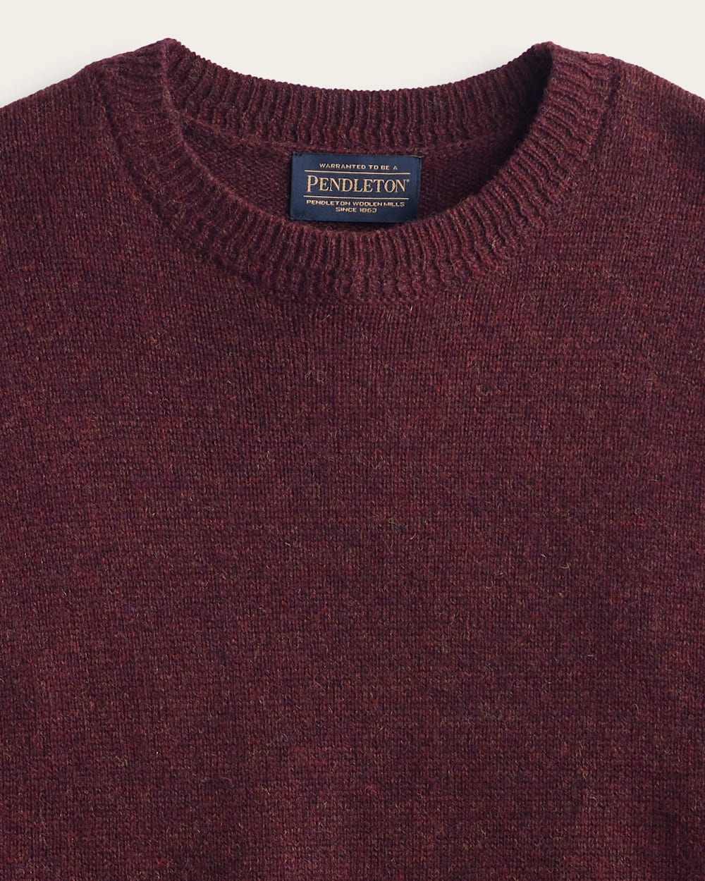 ALTERNATE VIEW OF SHETLAND COLLECTION SWEATER IN BURGUNDY MIX image number 2