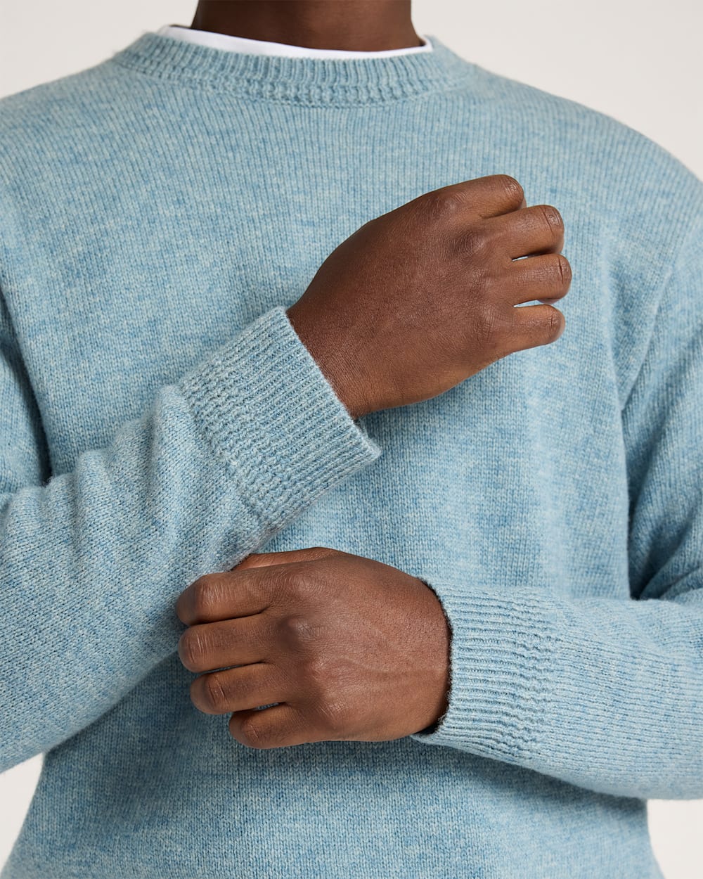 ALTERNATE VIEW OF SHETLAND COLLECTION SWEATER IN LIGHT BLUE MIX image number 4