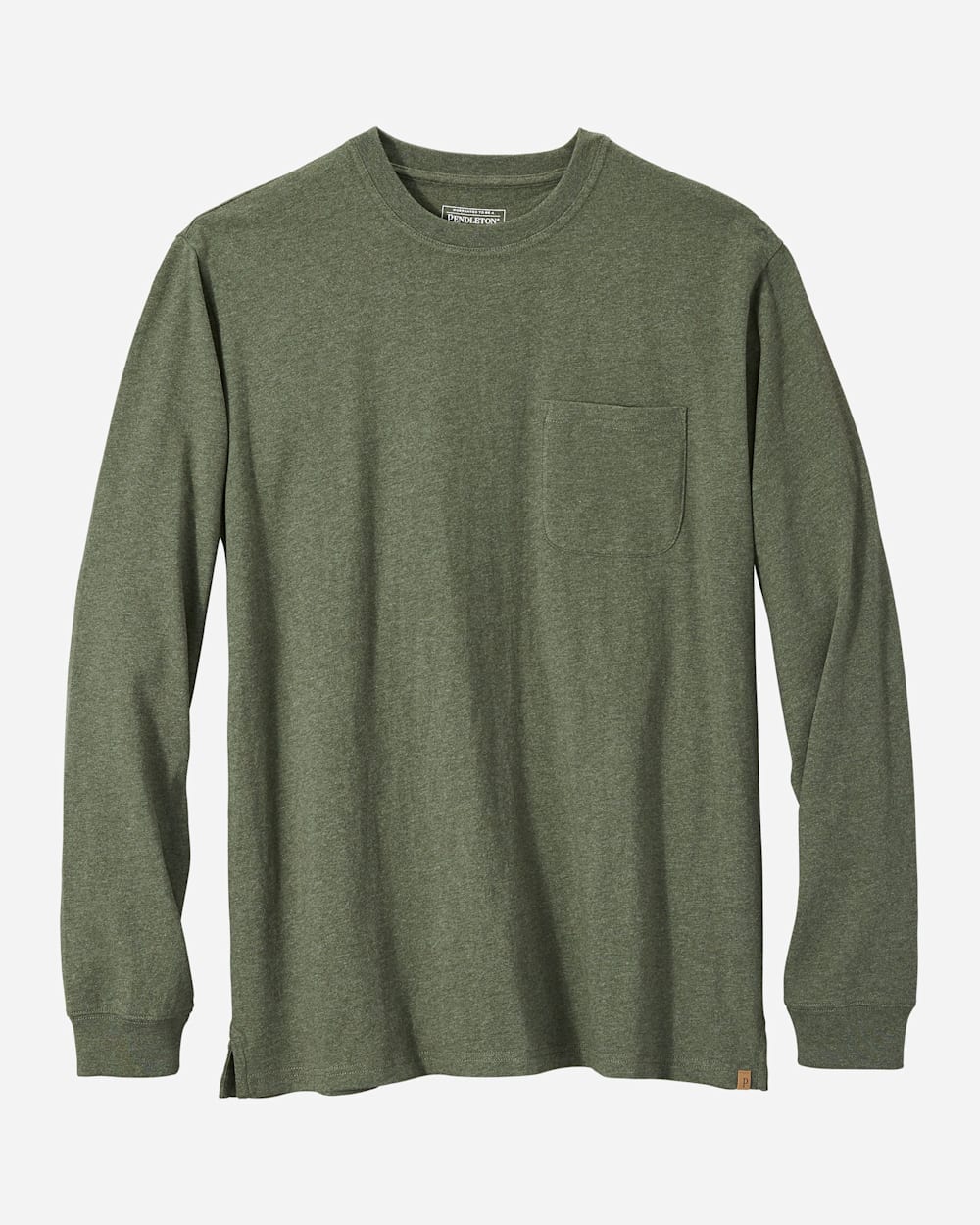 MEN'S LONG-SLEEVE DESCHUTES POCKET TEE IN ARMY GREEN HEATHER image number 1