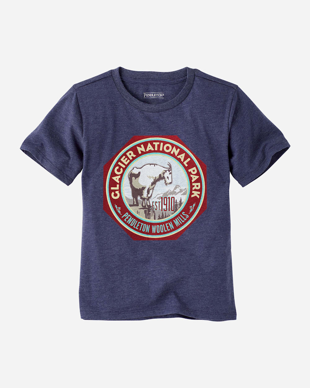 KIDS' NATIONAL PARK GRAPHIC TEE IN NAVY HEATHER GLACIER image number 1