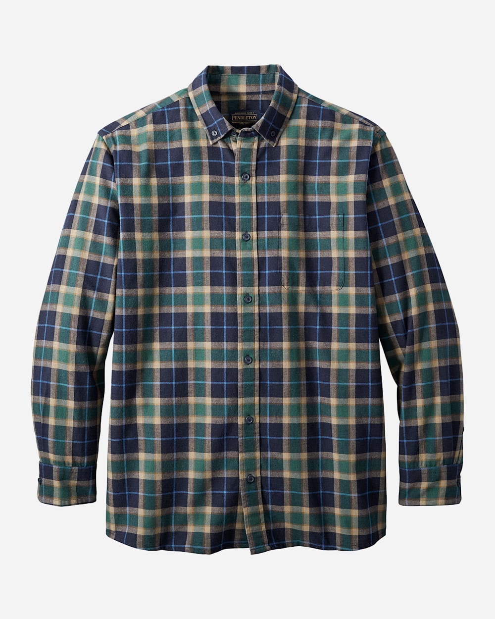 MEN'S SOMERSET BUTTON-DOWN SHIRT IN NAVY/GREEN PLAID image number 1
