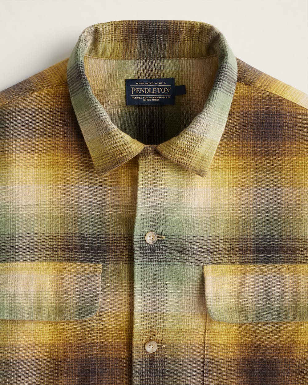 ALTERNATE VIEW OF MEN'S PLAID COTTON BOARD SHIRT IN BRONZE/BROWN/GREEN OMBRE image number 2