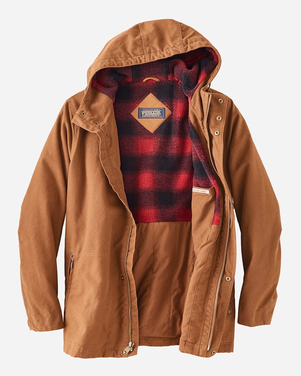 ALTERNATE VIEW OF MEN'S BROTHERS HOODED TIMBER CRUISER IN WHISKEY image number 2