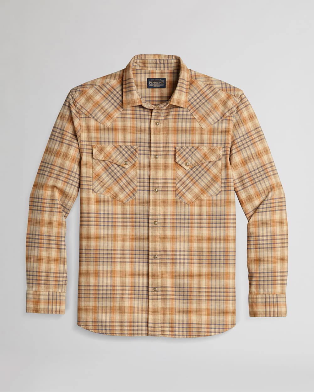 MEN'S WYATT SHIRT IN TAN/BLUE PLAID image number 1