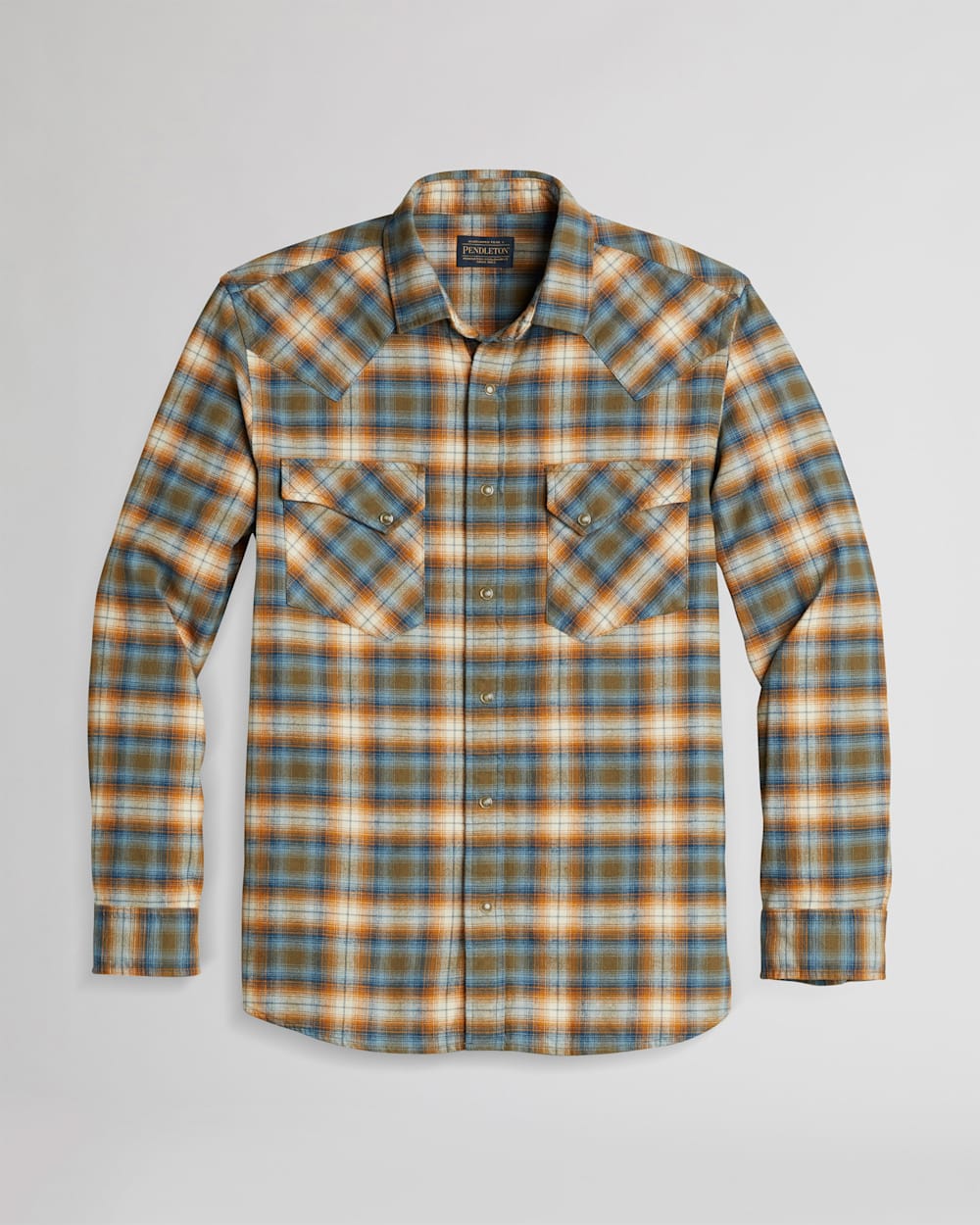 MEN'S WYATT SHIRT IN HONEY GINGER/BLUE PLAID image number 1