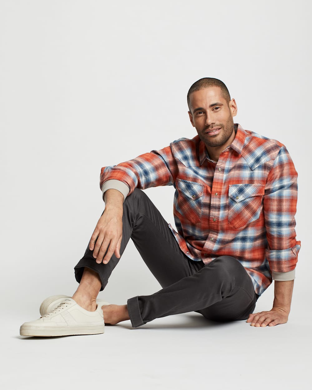 ALTERNATE VIEW OF MEN'S WYATT SHIRT IN RED BARN/DENIM PLAID image number 5