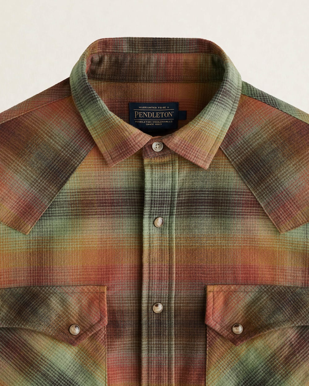 ALTERNATE VIEW OF MEN'S PLAID WYATT SNAP-FRONT COTTON SHIRT IN BROWN/GREEN MULTI image number 2