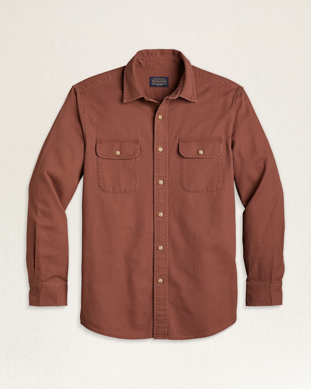 MEN'S BEACH SHACK COTTON SHIRT IN BRICK BROWN image number 1