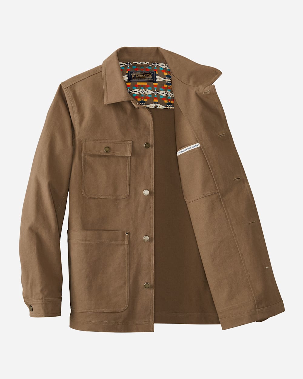 ALTERNATE VIEW OF MEN'S MILLS CANVAS CHORE JACKET IN MINERAL BROWN image number 2