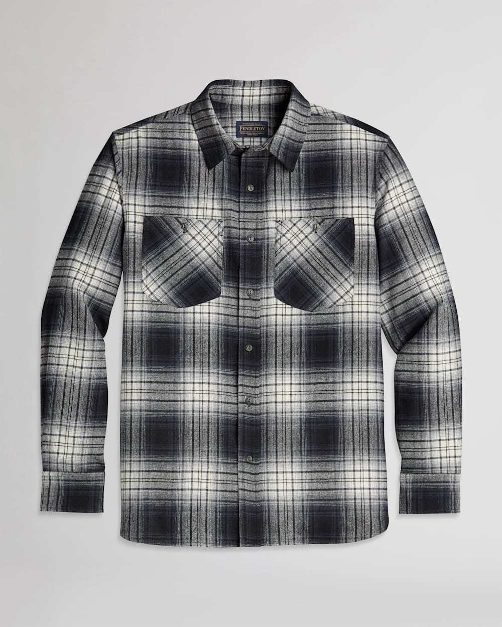 MEN'S ULTRALUXE MERINO SHIRT IN BLACK/GREY OMBRE image number 1