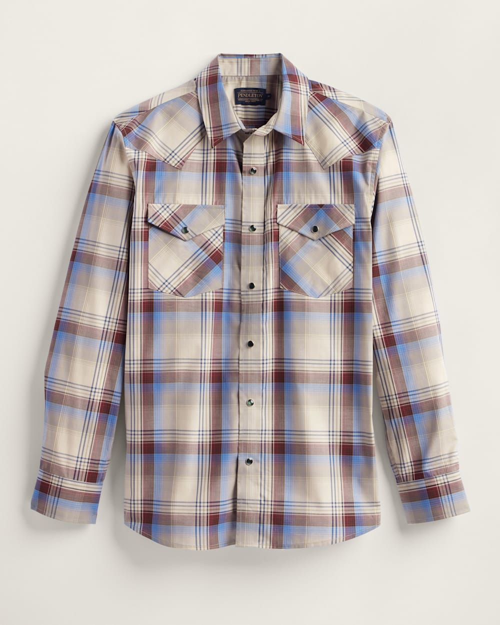ALTERNATE VIEW OF MEN'S PLAID LONG-SLEEVE BISHOP COTTON SHIRT IN BROWN MULTI PLAID image number 6