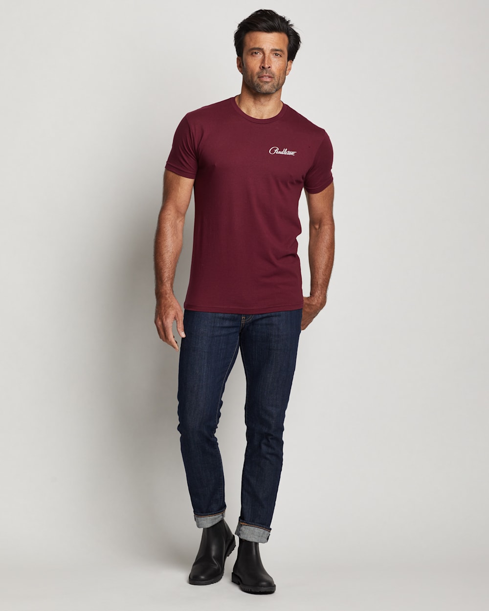MEN'S TECOPA HILLS DIAMOND GRAPHIC TEE IN MAROON/MULTI image number 1
