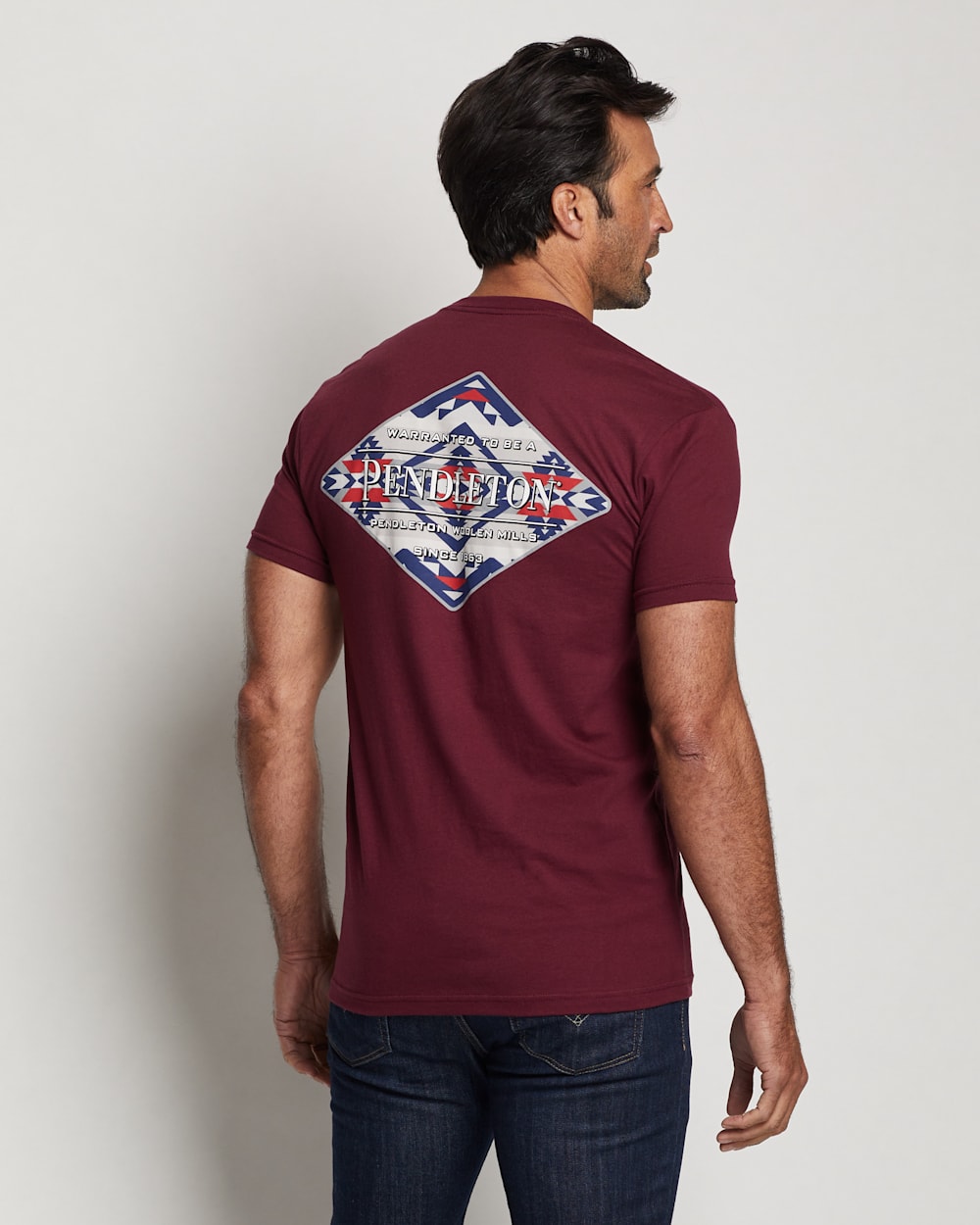 ALTERNATE VIEW OF MEN'S TECOPA HILLS DIAMOND GRAPHIC TEE IN MAROON/MULTI image number 5