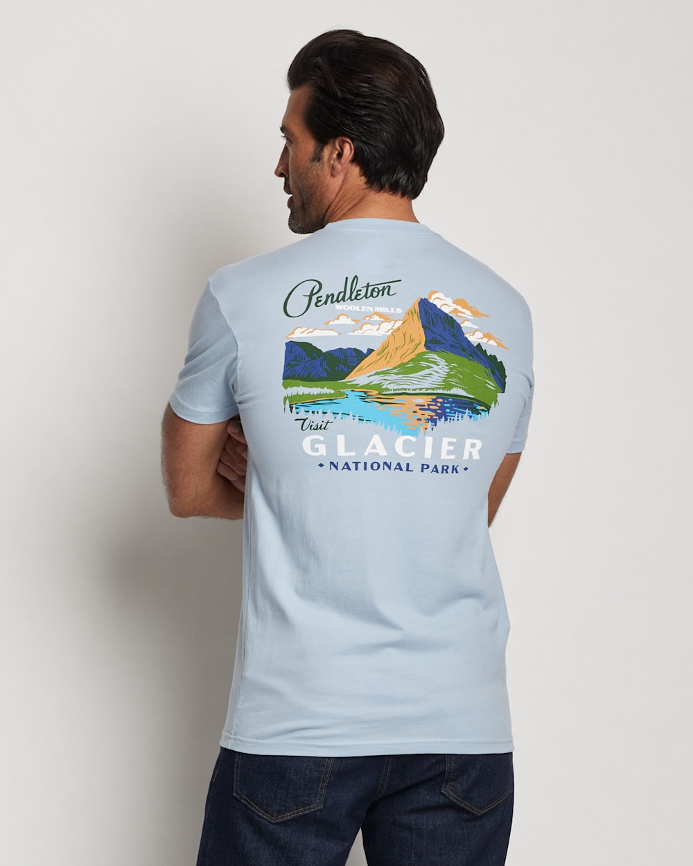 ALTERNATE VIEW OF MEN'S GLACIER GRAPHIC TEE IN DENIM/WHITE image number 2