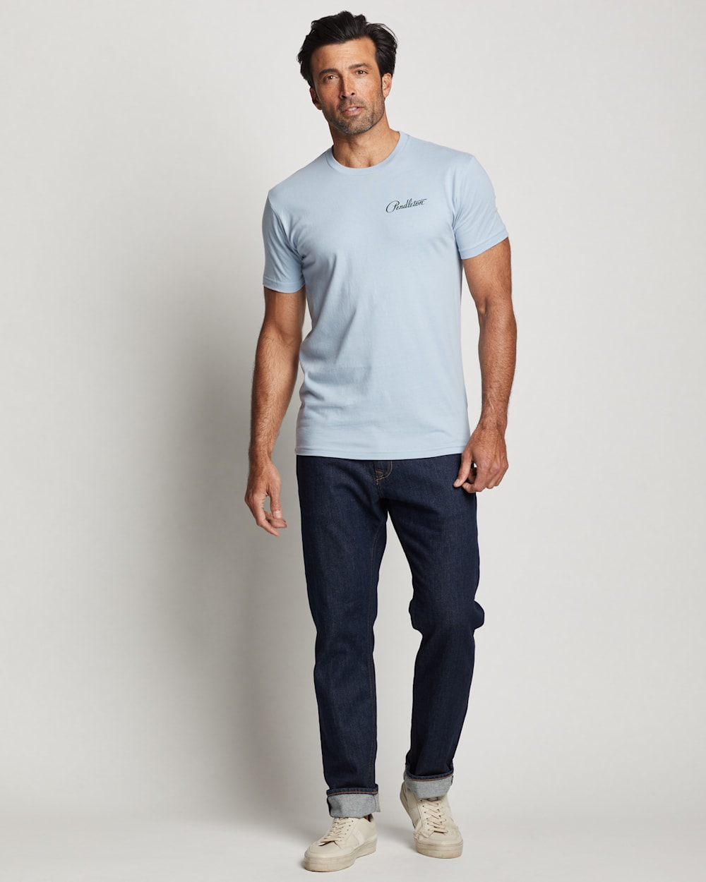 ALTERNATE VIEW OF MEN'S GLACIER GRAPHIC TEE IN DENIM/WHITE image number 4