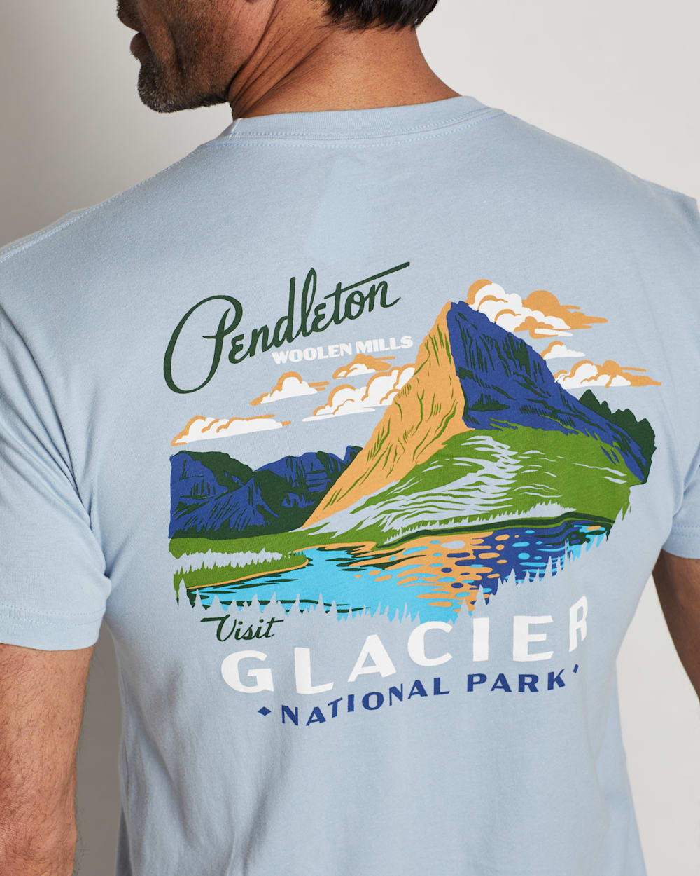 ALTERNATE VIEW OF MEN'S GLACIER GRAPHIC TEE IN DENIM/WHITE image number 5