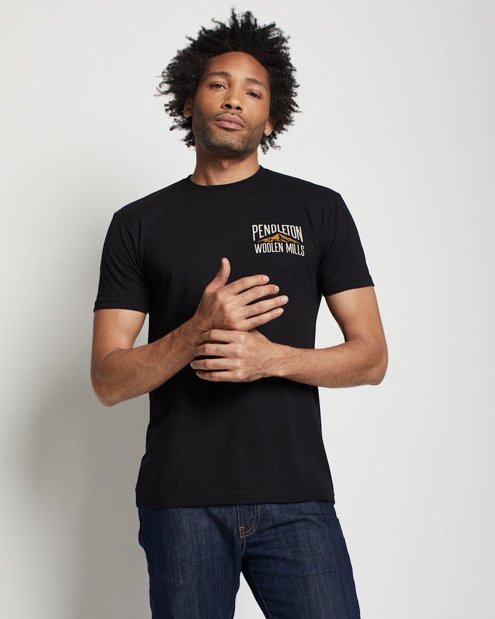 MEN'S OVERSIZED LOGO GRAPHIC TEE IN BLACK/WHITE image number 1