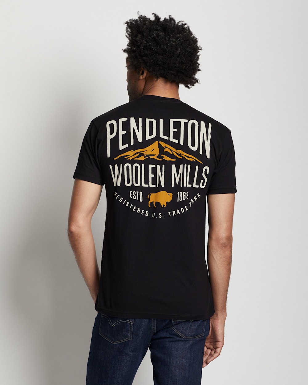 ALTERNATE VIEW OF MEN'S OVERSIZED LOGO GRAPHIC TEE IN BLACK/WHITE image number 2