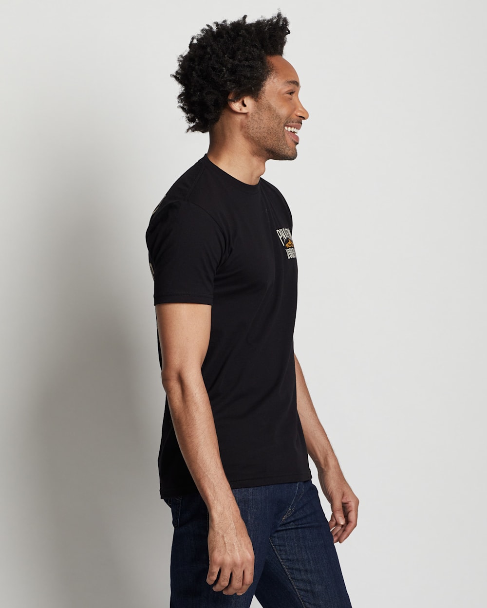 ALTERNATE VIEW OF MEN'S OVERSIZED LOGO GRAPHIC TEE IN BLACK/WHITE image number 5