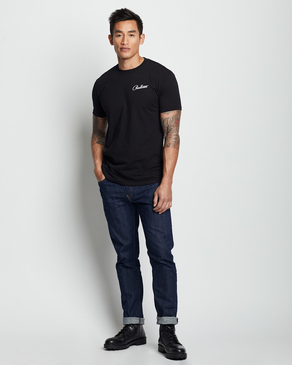 MEN'S TECOPA HILLS LOGO GRAPHIC TEE IN BLACK/MULTI image number 1