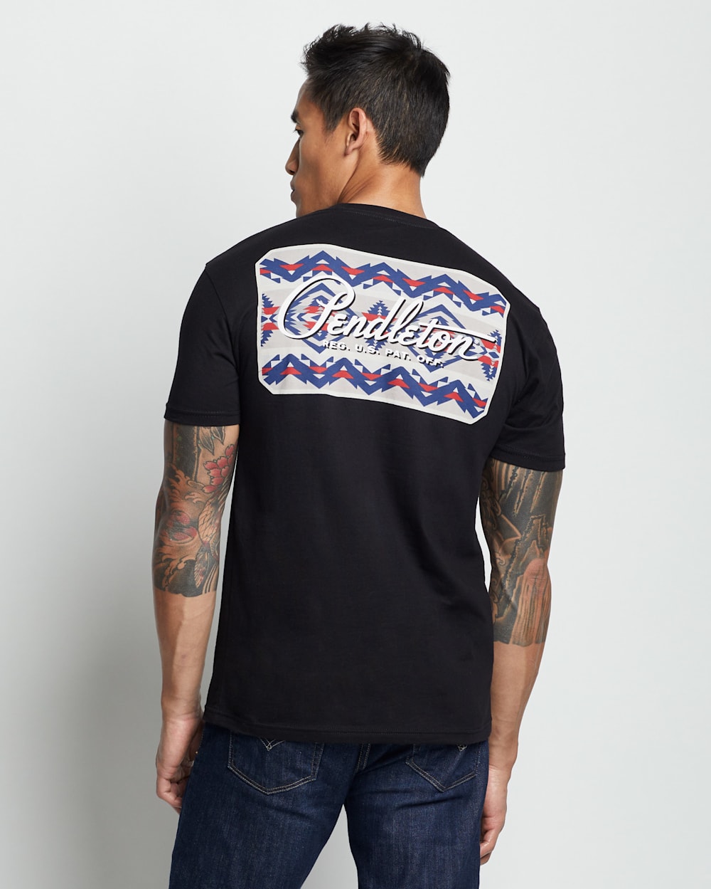 ALTERNATE VIEW OF MEN'S TECOPA HILLS LOGO GRAPHIC TEE IN BLACK/MULTI image number 2