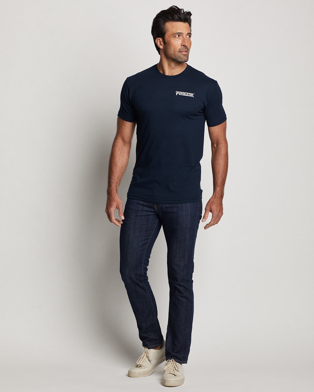 MEN'S TECOPA HILLS LONGHORN GRAPHIC TEE IN MIDNIGHT NAVY/WHITE image number 1