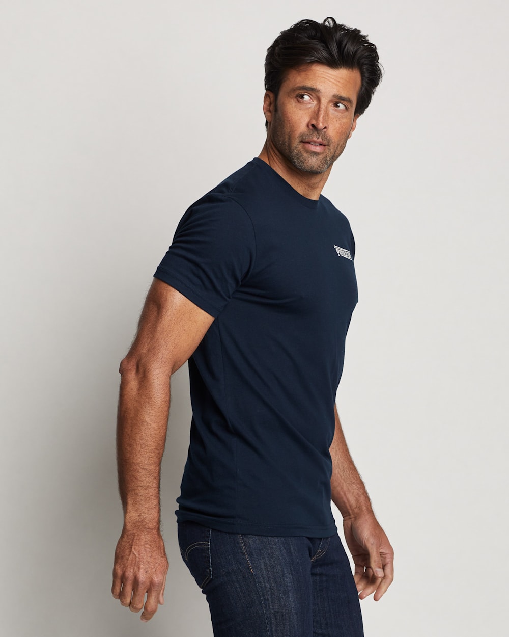 ALTERNATE VIEW OF MEN'S TECOPA HILLS LONGHORN GRAPHIC TEE IN MIDNIGHT NAVY/WHITE image number 5