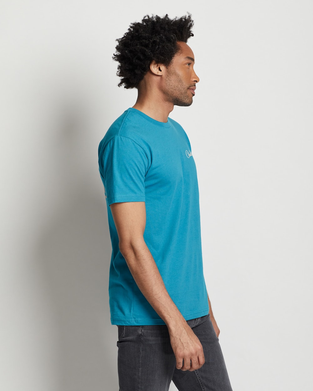 ALTERNATE VIEW OF MEN'S HARDING GRAPHIC TEE IN TEAL/TAN image number 5