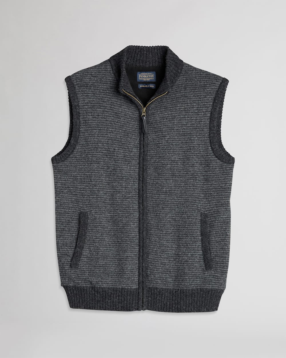 MEN'S SHETLAND SWEATER VEST IN CHARCOAL/BLACK image number 1