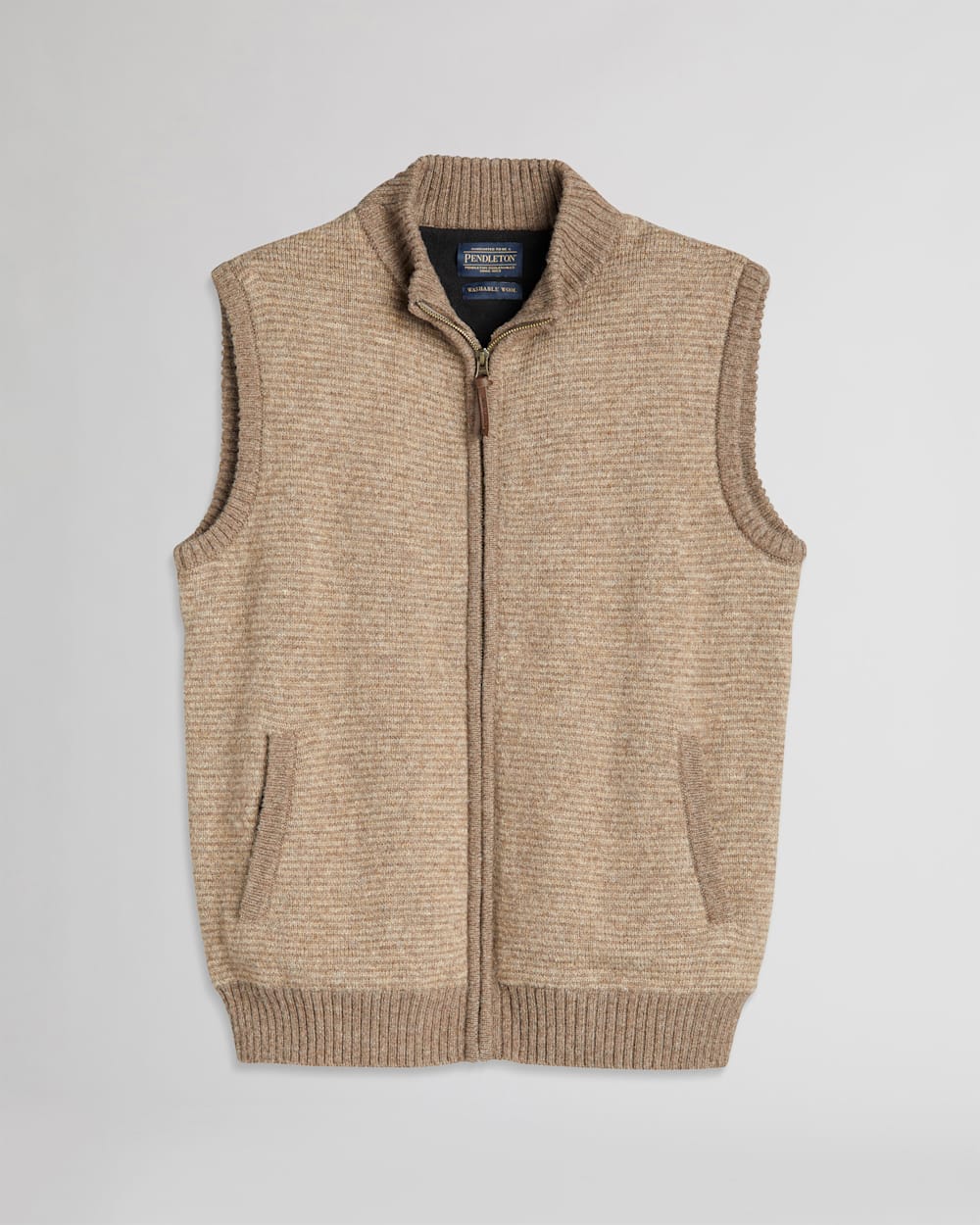 MEN'S SHETLAND SWEATER VEST IN COYOTE/TAN image number 1