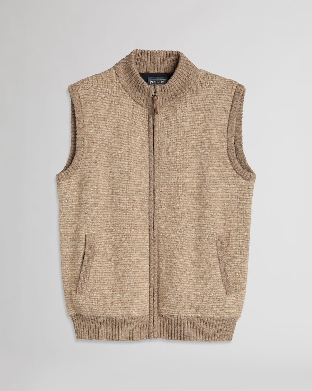 ALTERNATE VIEW OF MEN'S SHETLAND SWEATER VEST IN COYOTE/TAN image number 2