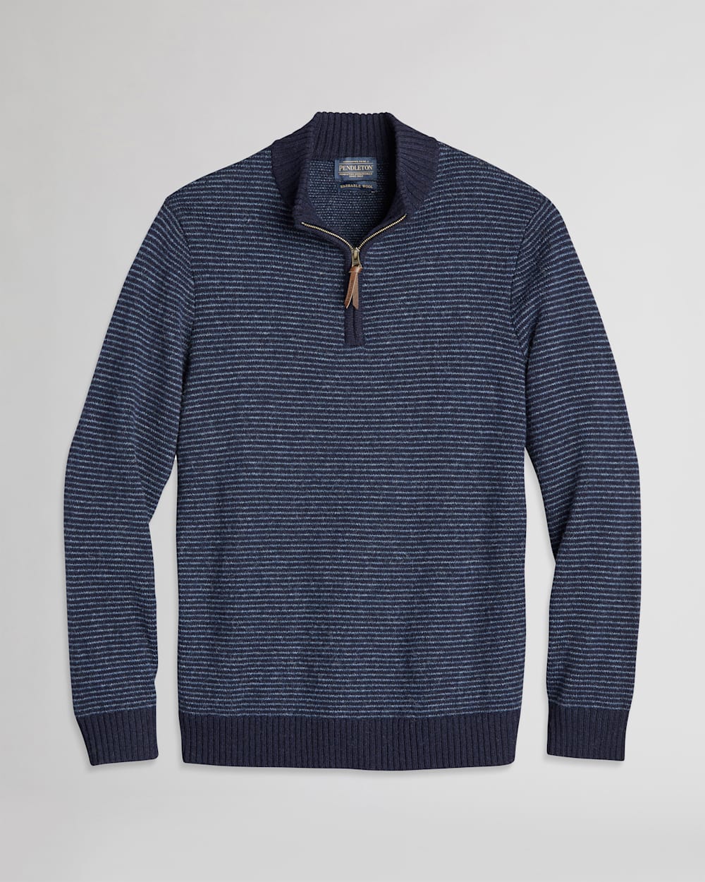 MEN'S SHETLAND HALF-ZIP SWEATER IN NAVY/INDIGO image number 1
